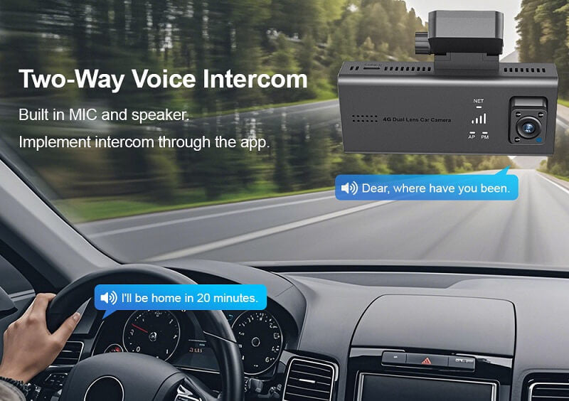Dash Cam Front and Rear 4K+1080P, Free 64GB Card, Built-in Wi-Fi