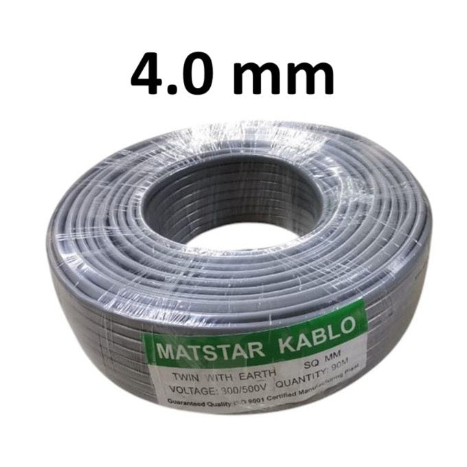 Matstar Twin With Earth Electrical Wire 90Mtrs Roll Size 4.0 MM